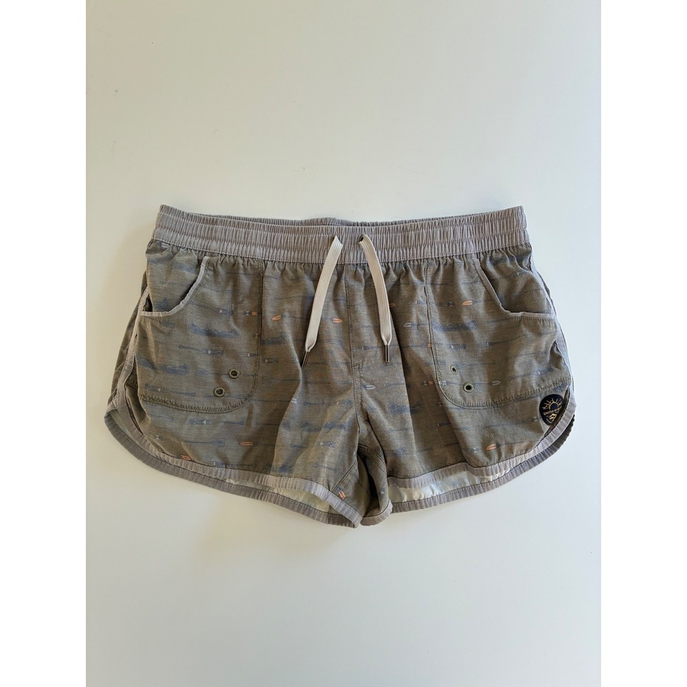 United By Blue Womens Small Gray Board Shorts Organic Cotton Blend Hike Active
